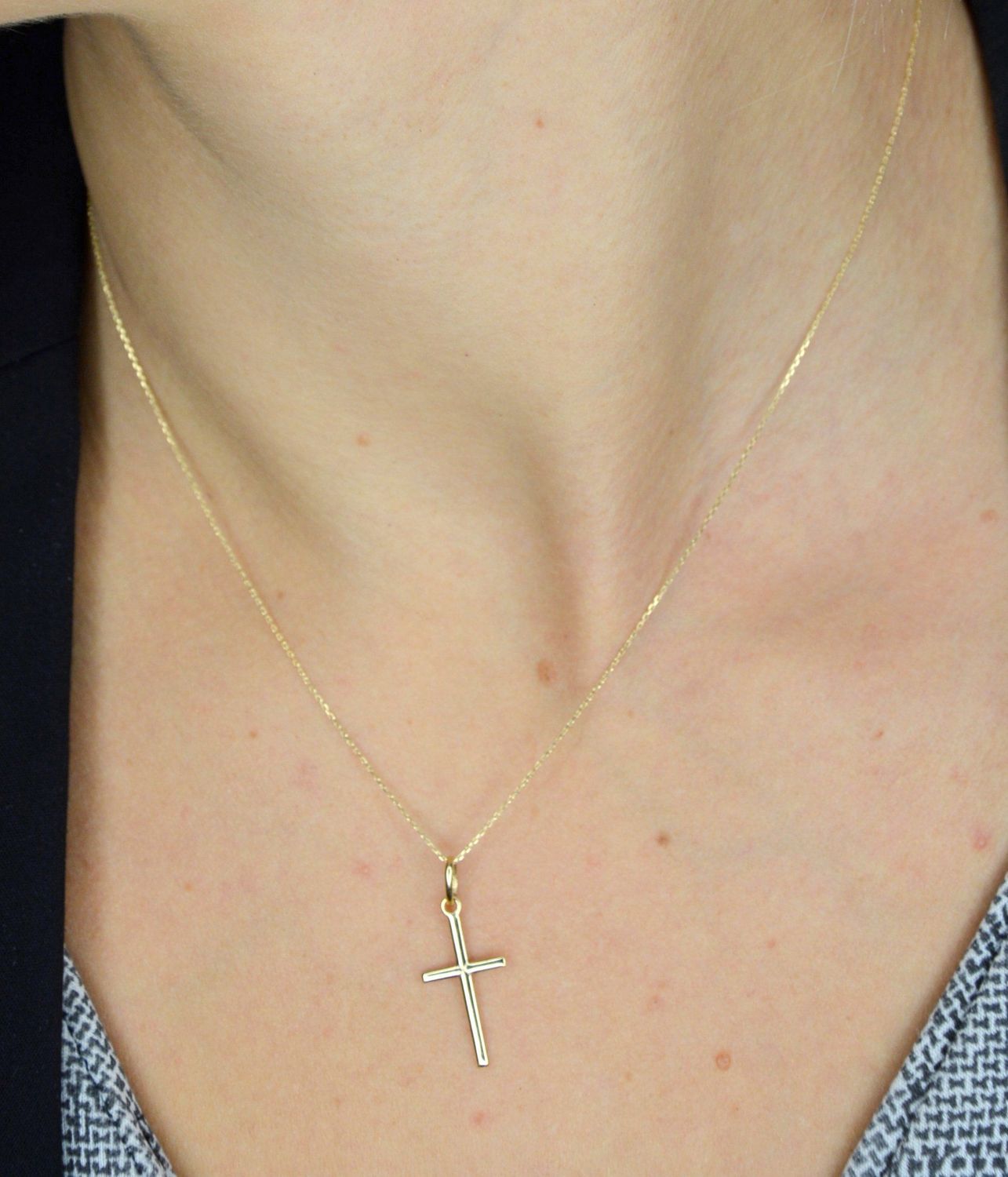 Złoty naszyjnik 585 o szerokości 0,5 mm ze złotą kuleczką DIA-LAN-1255-585 0,5mm.jpg